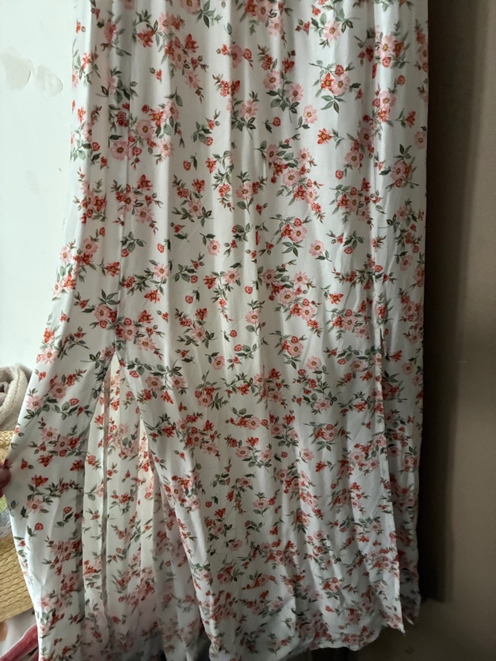 Ambiance Light Pink Floral Spaghetti-Strap Maxi Dress with Front Slits - Picture 4 of 5